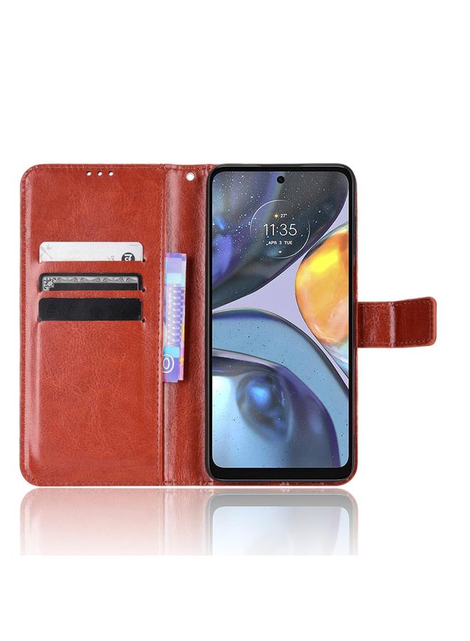 اس-توب جراب لهاتف Motorola Moto G22 جراب هاتف جلدي بتصميم حصان كريزي ريترو - Image 4