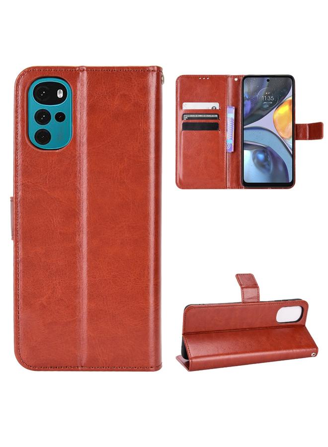 اس-توب جراب لهاتف Motorola Moto G22 جراب هاتف جلدي بتصميم حصان كريزي ريترو - Image 1