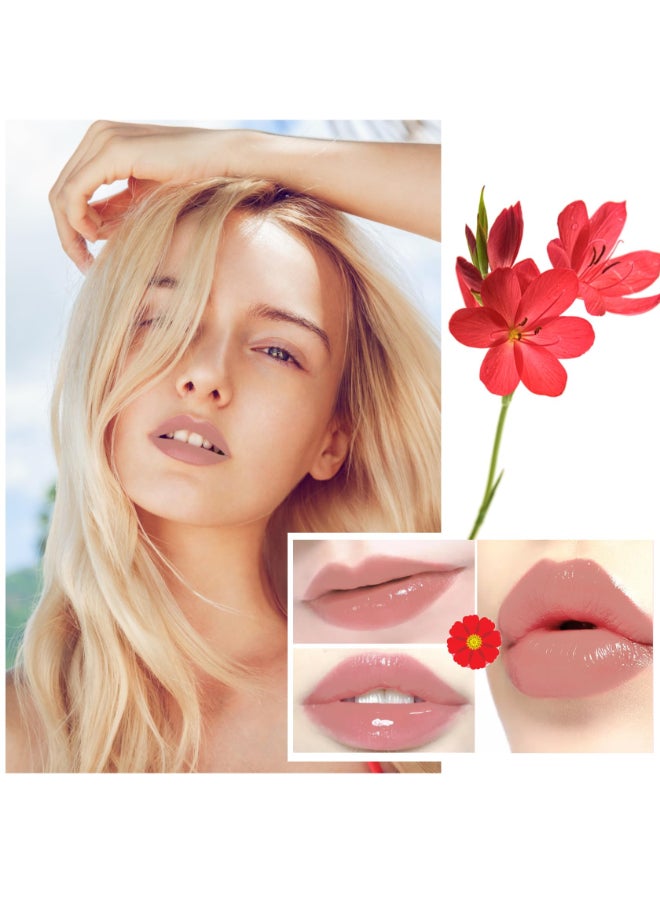BKPPLZP 1 Pack Crystal Flower Jelly LipstickMagic Color Changing LipstickPH Clear Temperature Color Changing Lip GlossLip BalmLong Lasting Nourishing Moisturizing Lip Stick Set 02 - Image 4