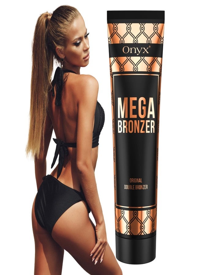 Onyx Mega Bronzer Indoor Tanning Lotion - Double Bronzing Tanning Lotion with Anti-Orange Formula - Gradual Tanning for Tanning Beds and Summer Essentials - White Bronzer for Stain-Free Effect - Image 1