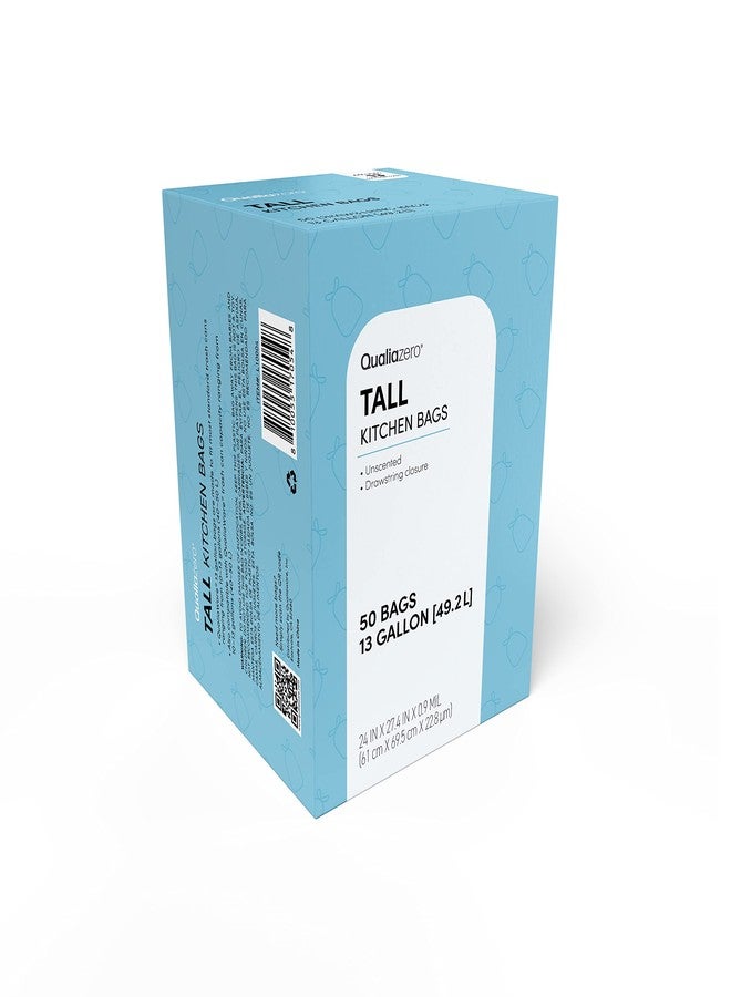 QUALIAZERO UNSCENTED 13 Gal / 50 Liter | Drawstring Closure Trash Bag | Heavy Duty (UNSCENTED, 50 BAGS) - Image 4
