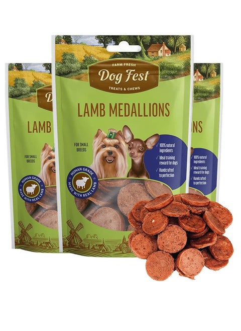 Lamb Medallions Soft Handcrafted Treats For Mini And Small Dogs 3X55g