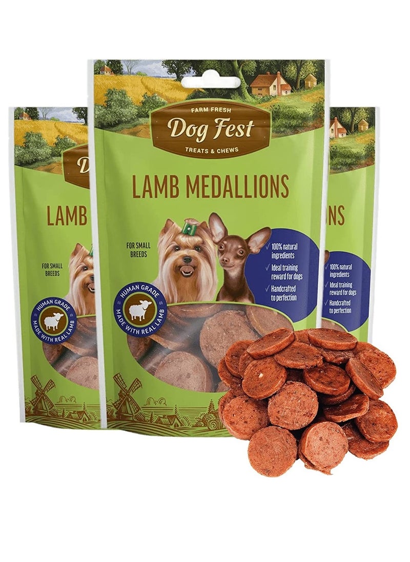 Lamb Medallions Soft Handcrafted Treats For Mini And Small Dogs 3X55g