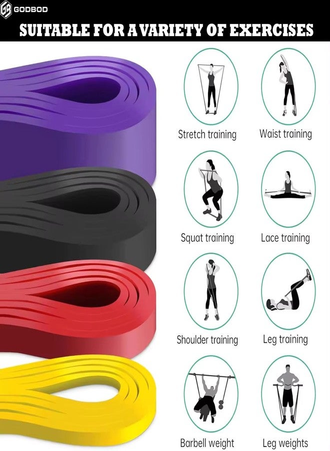 GODBOD Resistance Bands Set – 5 Long Loop Bands for Home Workouts, Pull-Ups, Physical Therapy & Recovery – Heavy to Light Exercise Bands with Carry Bag – Durable Fitness Bands for Men & Women - Image 3