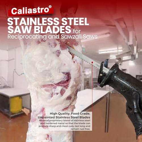 Caliastro 12-Inch Stainless Steel Frozen Meat Bone Cutting Saw Blades for Reciprocating and Sawzall Saws - 5 Pack - Caliastro - Image 2