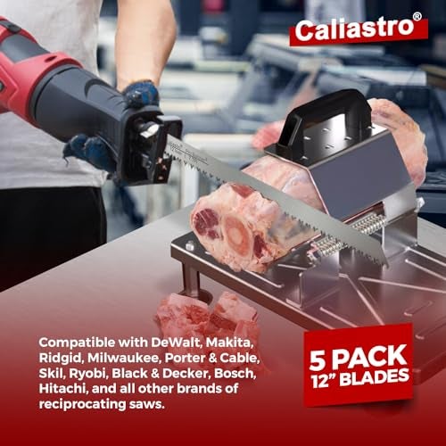 Caliastro 12-Inch Stainless Steel Frozen Meat Bone Cutting Saw Blades for Reciprocating and Sawzall Saws - 5 Pack - Caliastro - Image 4