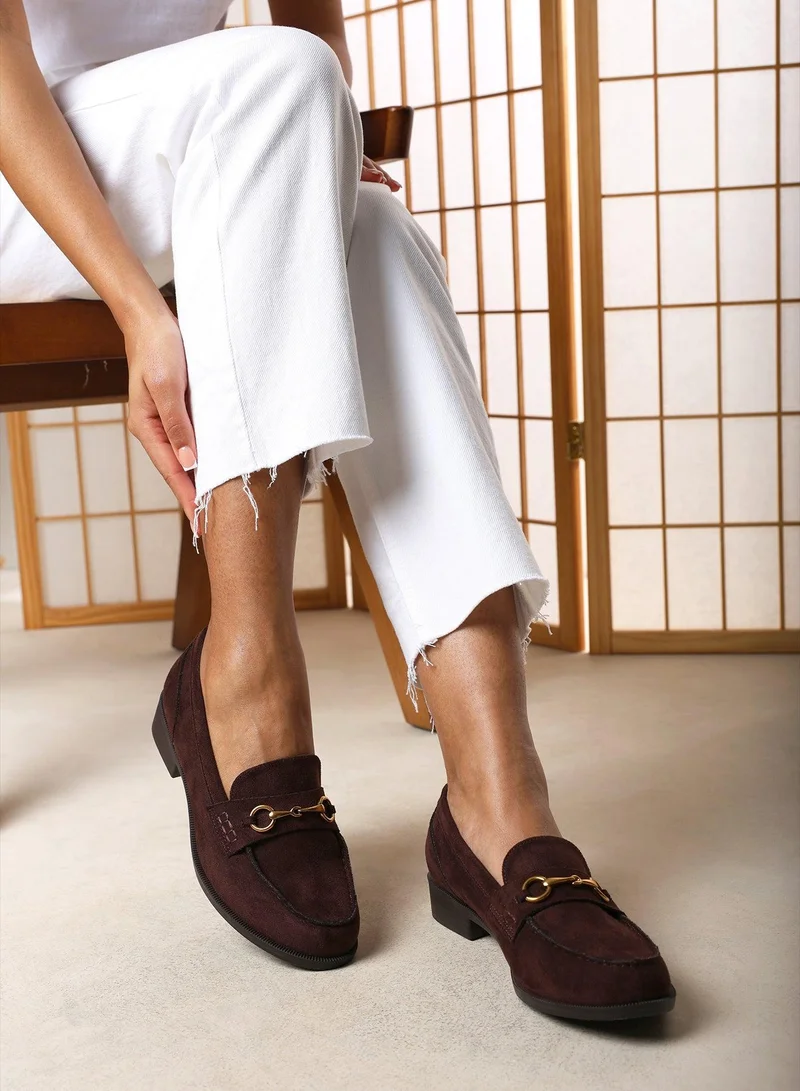 Where's That From Maelynn Round Toe Single Metal Bar Loafers