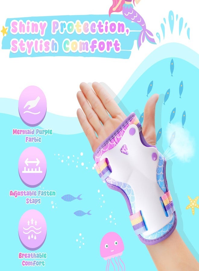 ZOOBLISS Knee Pads for Kids, ZOOBLISS Toddler Knee and Elbow Pads Set Wrist Guards for Girls Aged 3-12, Kids Protective Gear for Roller Skates Skateboard Bike Scooter, Included Drawstring Bag (Mermaid Purple) - Image 3