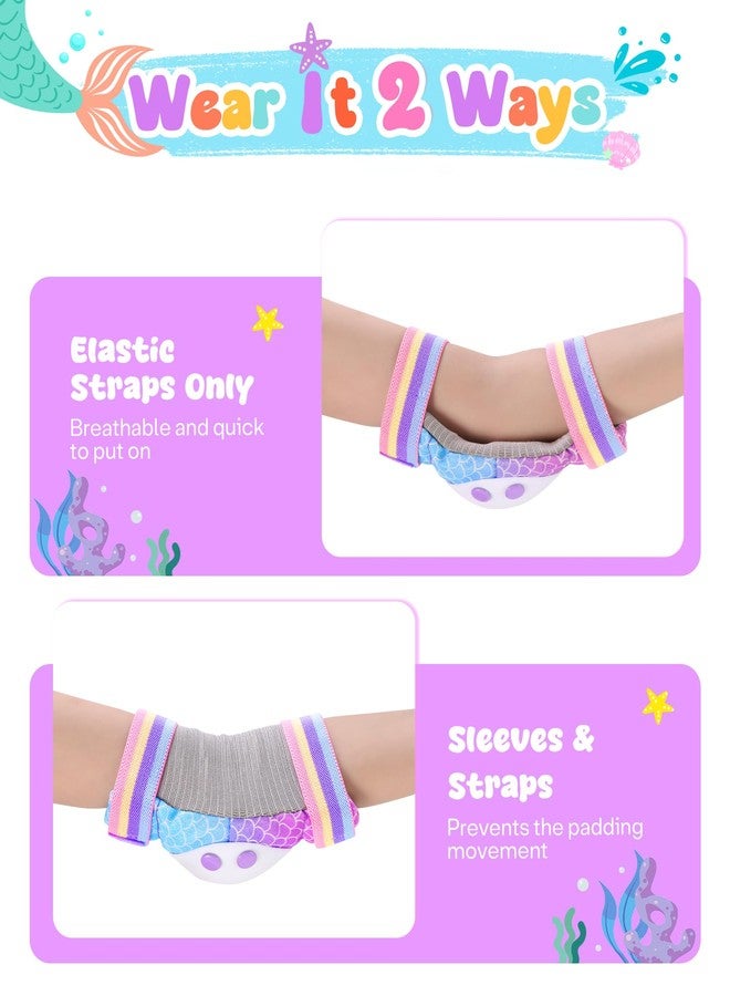 ZOOBLISS Knee Pads for Kids, ZOOBLISS Toddler Knee and Elbow Pads Set Wrist Guards for Girls Aged 3-12, Kids Protective Gear for Roller Skates Skateboard Bike Scooter, Included Drawstring Bag (Mermaid Purple) - Image 5