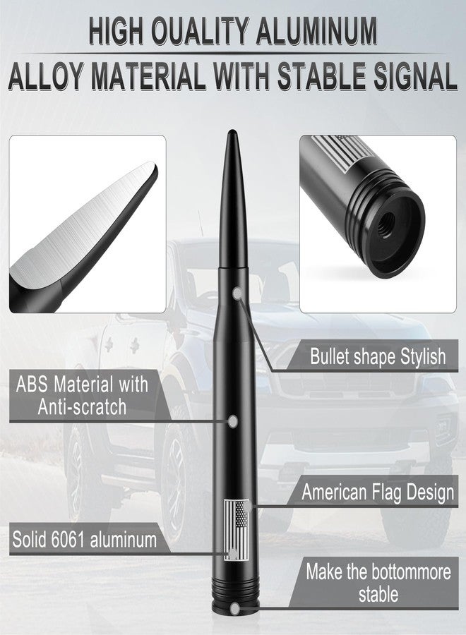 BJSIA American Flag Car Truck Antenna with Valve Stem Caps - Universal Compatible with Ford, Dodge, Chevrolet, GMC, Jeep, Toyota Truck Car Accessories, Heavy Duty Pickup Trucks Accessories - Black - Image 3