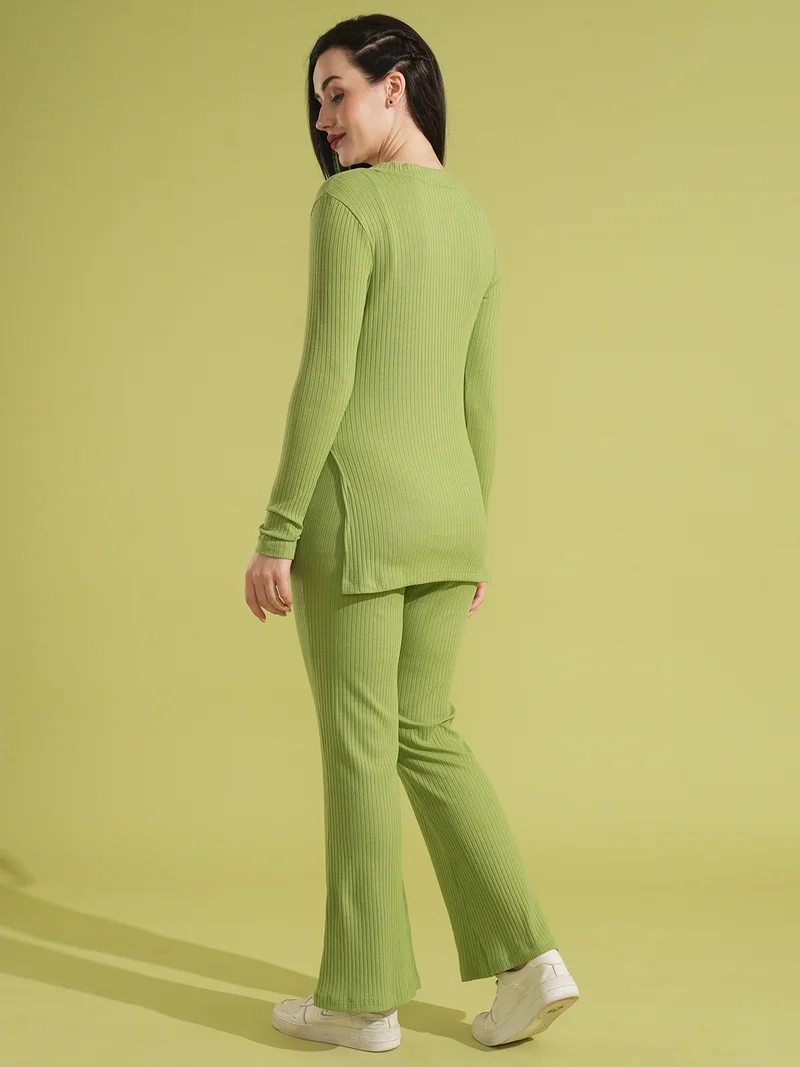 globus Women Ribbed Top & Trouser