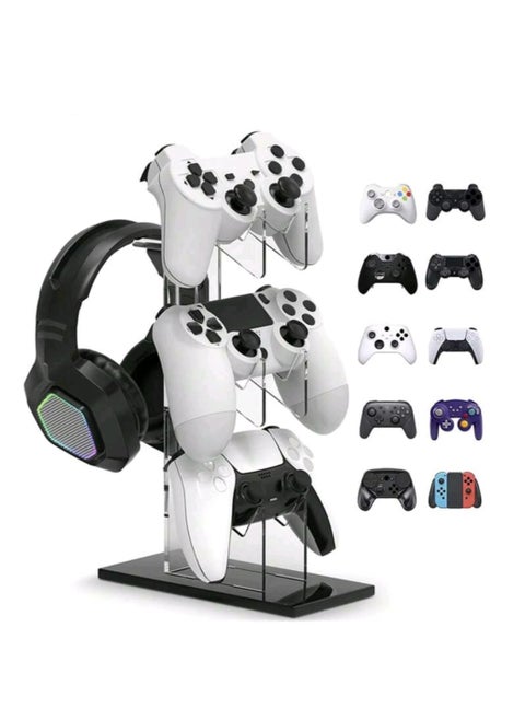 Universal 3Tier Gaming Accessories Stand with Crystal Texture Design for PS5, PS4, Switch Pro, and  Controllers and Headsets