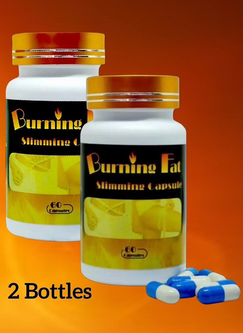 Capsule 2 Bottles Burnine Fat Burning Supplement, Natural Thermogenic Formula for Men and Women, 60 Capsules *2 - Image 1