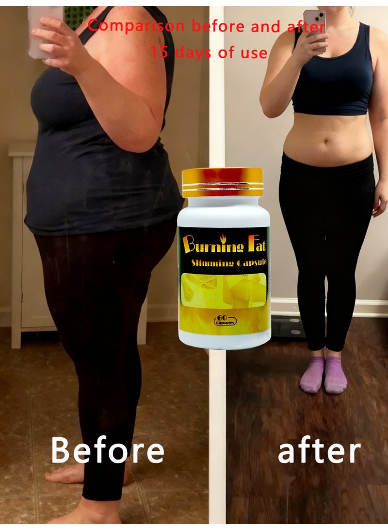 Capsule 2 Bottles Burnine Fat Burning Supplement, Natural Thermogenic Formula for Men and Women, 60 Capsules *2 - Image 2