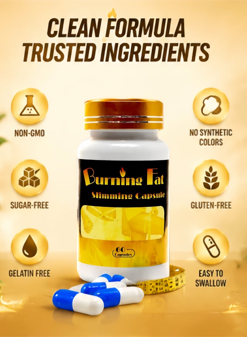Capsule 2 Bottles Burnine Fat Burning Supplement, Natural Thermogenic Formula for Men and Women, 60 Capsules *2 - Image 4
