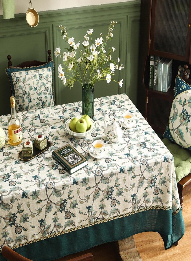 patdrea Designer Floral Linen Table Cloth French Spring Summer Durable Breathable Table Cover Decor Kitchen Dining Tablecloth for Rectangle Tables for Kitchen Dining Christmas,Patio,55"x 71" - Image 5