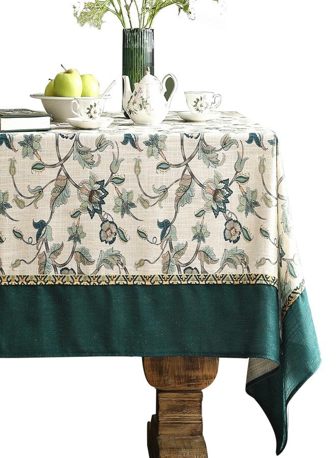 patdrea Designer Floral Linen Table Cloth French Spring Summer Durable Breathable Table Cover Decor Kitchen Dining Tablecloth for Rectangle Tables for Kitchen Dining Christmas,Patio,55"x 71" - Image 1
