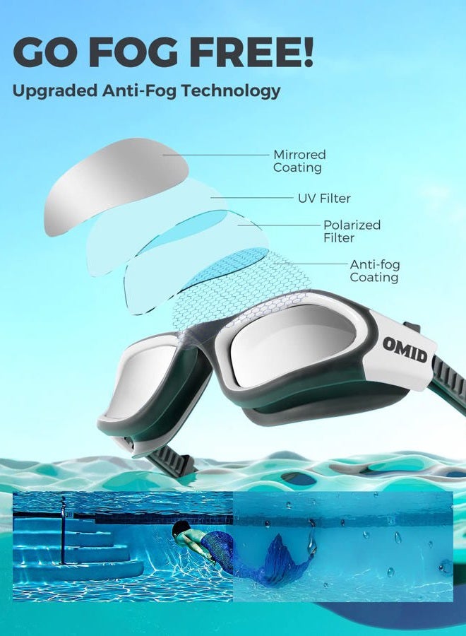 OMID Swimming Goggles, P2 Comfortable Anti-Fog Swimming Goggles for Men, Women, Adults, Youth - Image 4