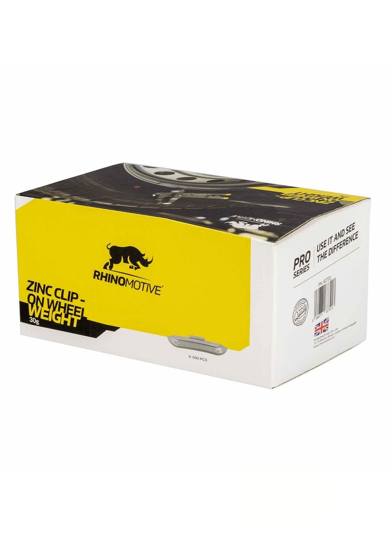 RHINOMOTIVE Automotive Zinc Clip-on Wheel Weight 30g 100Pcs Per Box  - Image 4