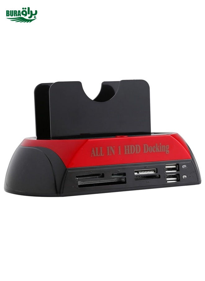 BURAQ All in 1 Dual 2.5 inch/3.5 inch SATA/IDE HDD Dock Station with Card Reader & Hub  - Image 2