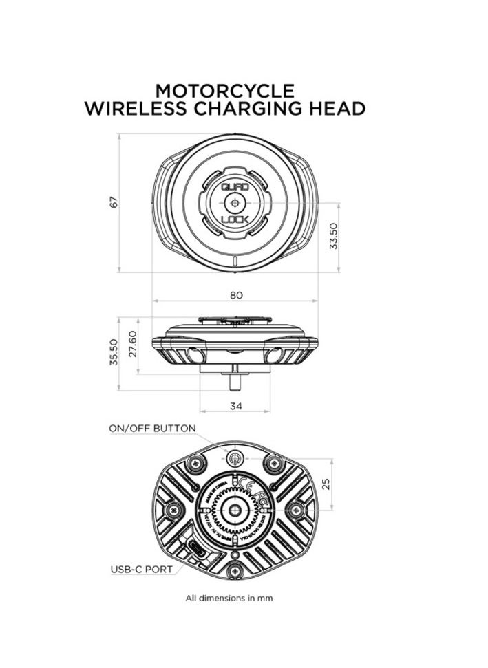 QUAD LOCK - Quad Lock Weatherproof Wireless Charging Head - Image 1