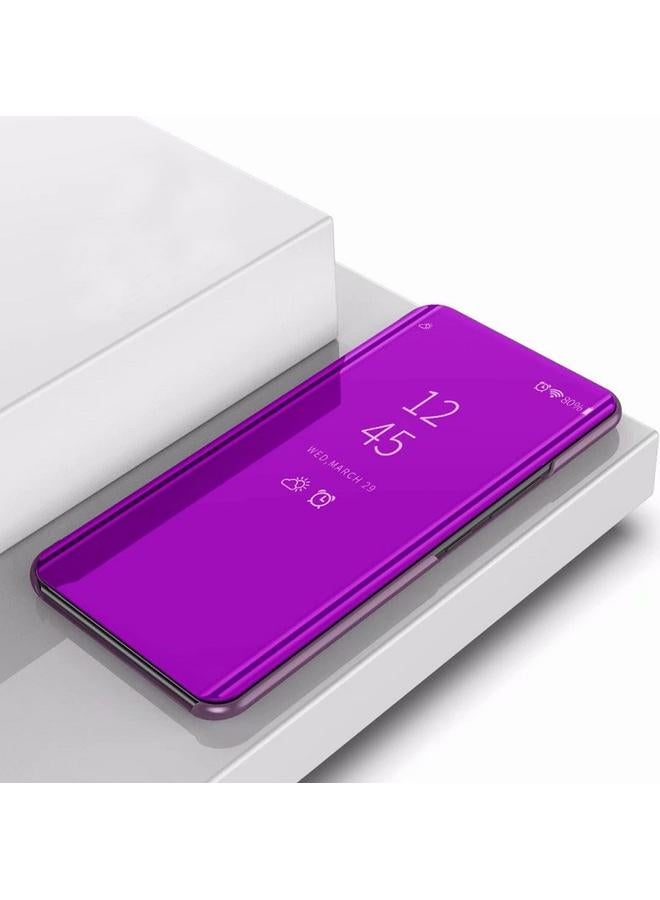 اس-توب جراب لهاتف Galaxy A11، جراب جلدي أفقي قابل للطي مع حامل، مرآة مطلية - Image 1