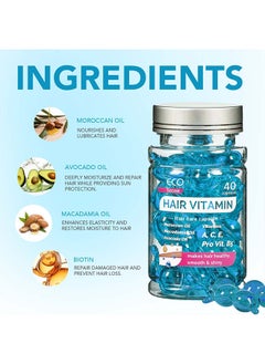 ECO Vitamin Argan Oil Capsules for Hair Care No-Wash Moisturizing Repairing Frizzy Damaged Hair Care Oil  - Image 5