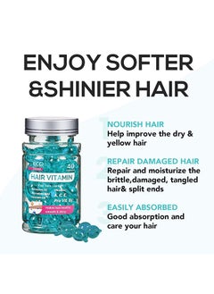 ECO Vitamin Argan Oil Capsules for Hair Care No-Wash Moisturizing Repairing Frizzy Damaged Hair Care Oil  - Image 2