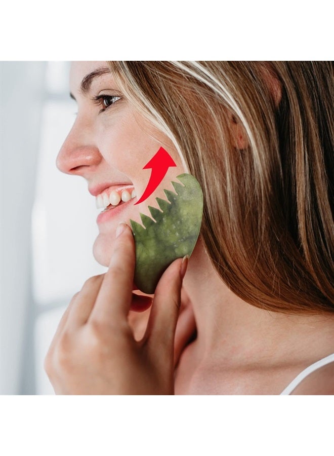 Healifty Jade Massage Comb, 4 Styles Gua Sha Comb for Head Caring, Facial Gua Sha Tool, Scraping Massage Tool for Full Body Relaxing - Image 1