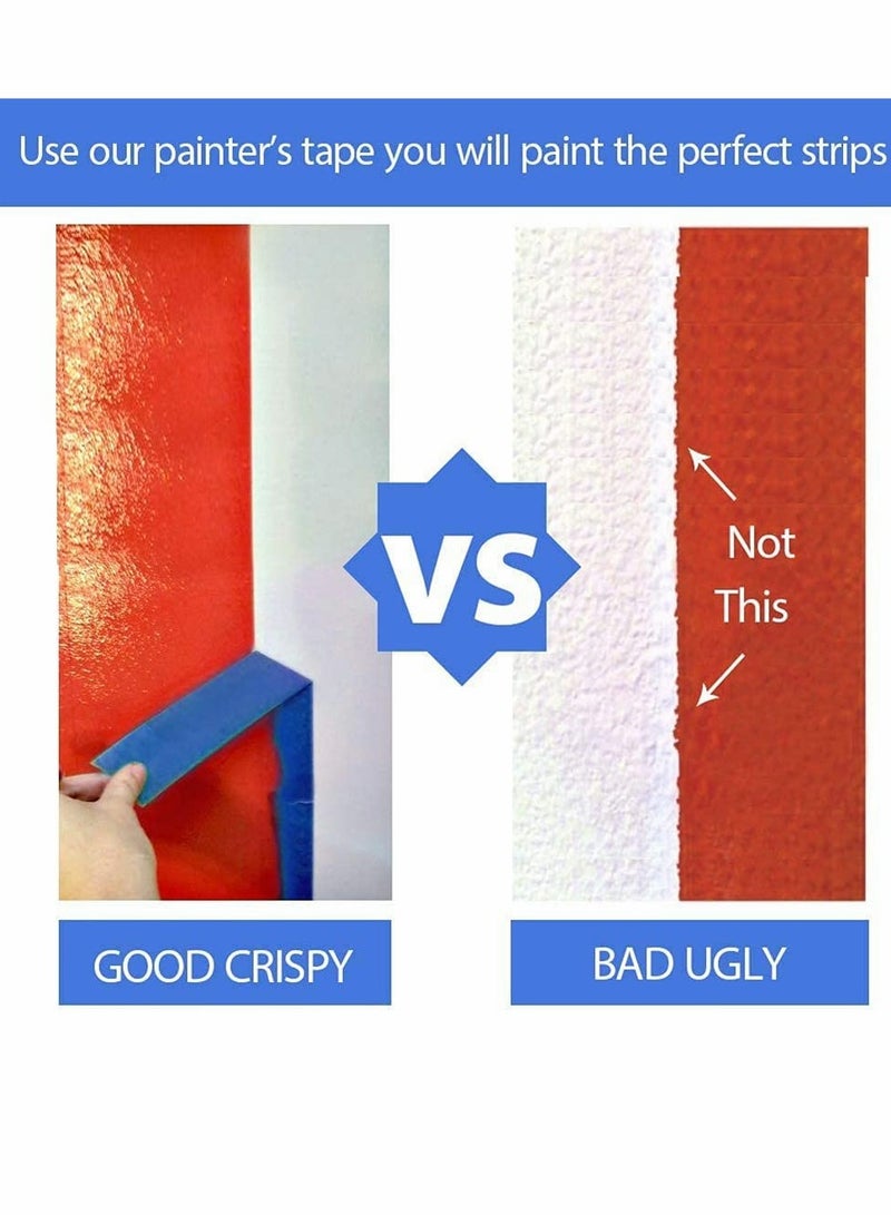 KASTWAVE Blue Tape, 1 Roll Blue Painters Tape, Multi Surface Masking Tape, Medium Adhesive Masking Tape, Painting and Decoration Supplies 3.9 * 118 inch - Image 3