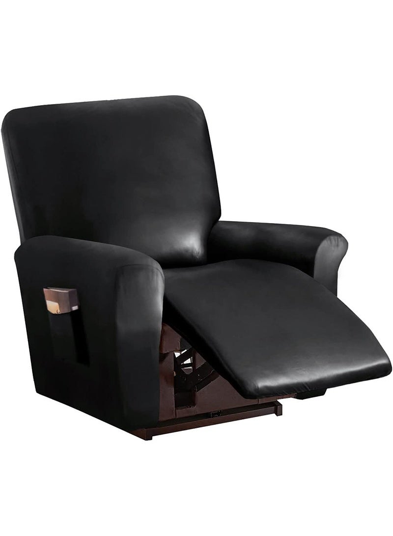 Aikanbo 4 Pieces Waterproof PU Leather Recliner Slipcovers Stretch Soft Sofa Couch Cover with Pocket Anti-Slip Furniture Protector with Elastic Bottom for Kids Pets - Image 1