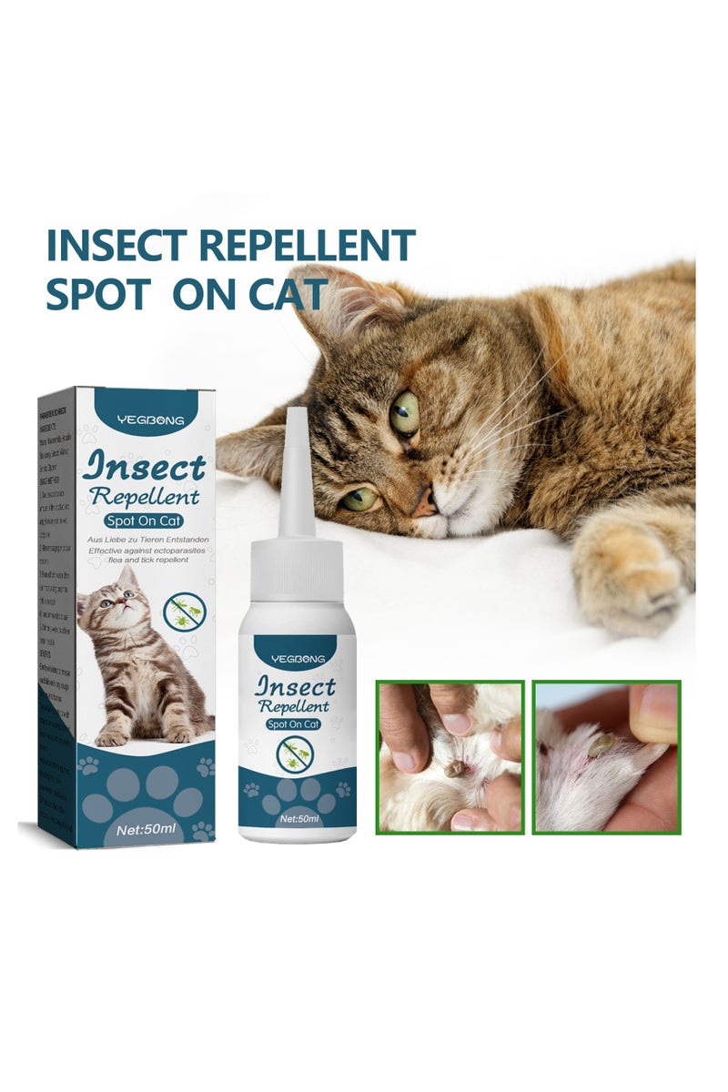 YEGBONG Pet anti-flea and tick agent for cats  external repellent skin cleaning drops to remove lice and ticks - Image 2