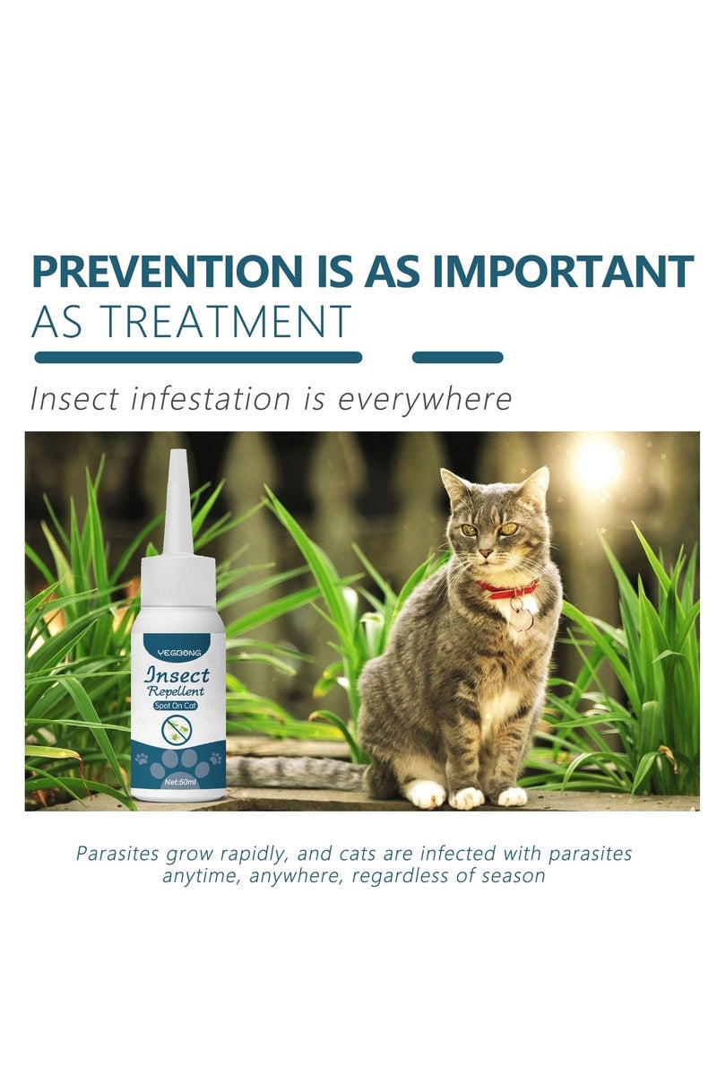 YEGBONG Pet anti-flea and tick agent for cats  external repellent skin cleaning drops to remove lice and ticks - Image 3
