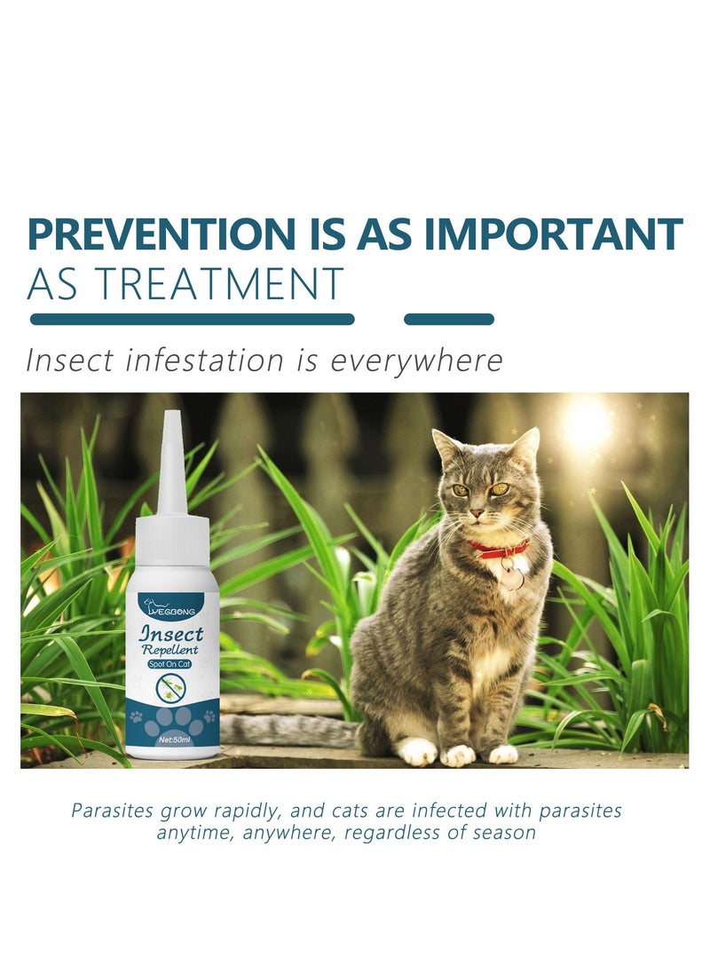 YEGBONG - Pet anti-flea and tick agent for cats and dogs external repellent skin cleaning drops to remove lice and ticks - Image 1