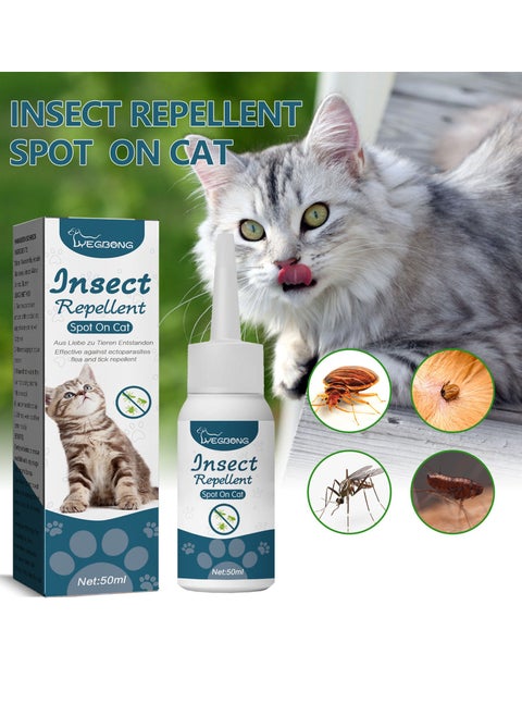 Pet anti-flea and tick agent for cats and dogs external repellent skin cleaning drops to remove lice and ticks