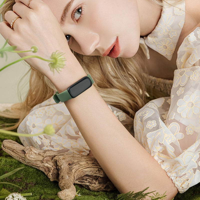 Meliya for Fitbit Inspire 3 Bands Women Men, Soft Silicone Adjustable Wristband Replacement Sport Straps Compatible with Fitbit Inspire 3 Fitness Tracker (Green) - Image 5