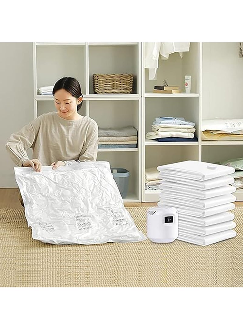Generic 6Pcs Vacuum Storage Bags with Electric Pump Space Saver Sealer Compression Bags for Comforter and Blankets Jumbo Vacuum Seal Bags for Clothing Bedding Blankets Comforters Pillows (M)  - Image 1