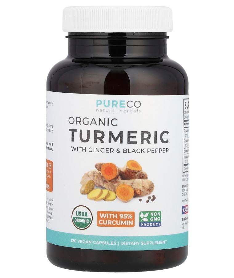Organic Turmeric with Ginger & Black Pepper 120 Vegan Capsules
