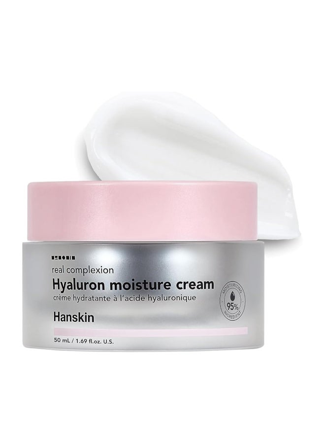 Hanskin Real Complexion Hyaluron Moisture Cream, Hydrating Formula With Hyaluronic Acid, 50Ml - Image 1