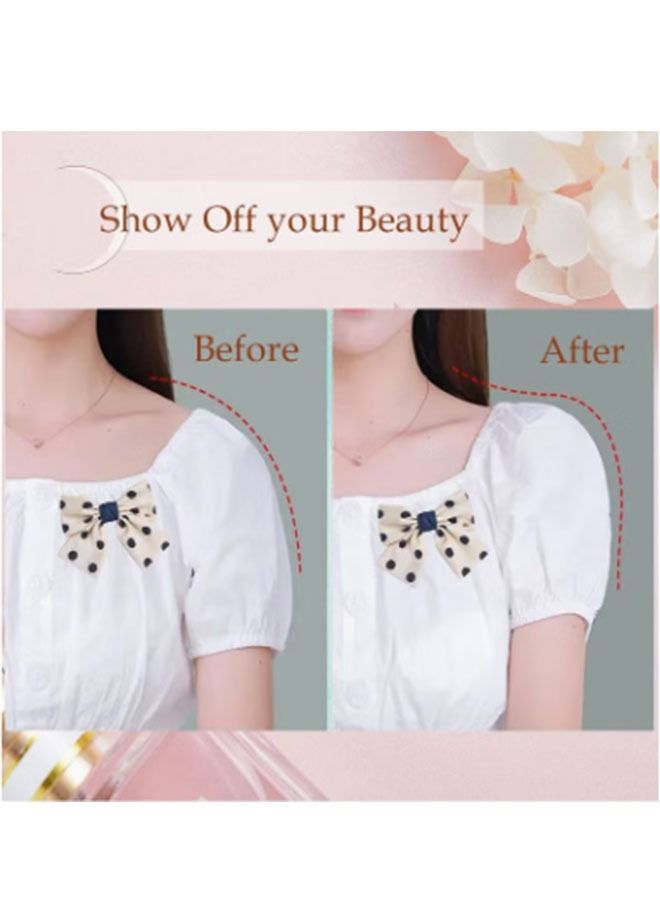 1 Pair Shoulder Pads, Silicone Soft Non-slip Self-adhesive Invisible Shoulder Brace Pads, Right Angle Beauty Shoulder Pads for Women Men's Suit Jacket Shoulder Support (Transparent)