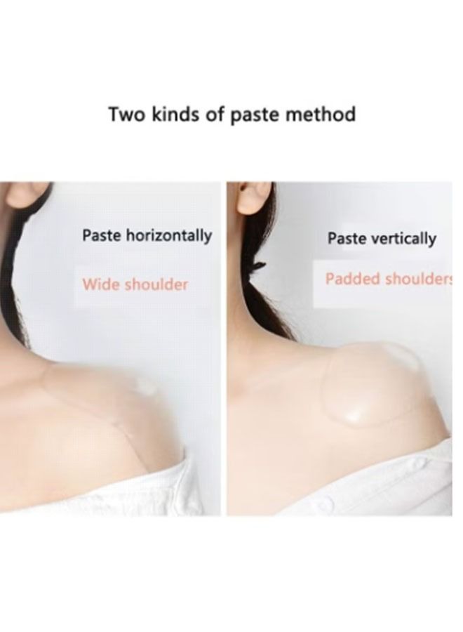 1 Pair Shoulder Pads, Silicone Soft Non-slip Self-adhesive Invisible Shoulder Brace Pads, Right Angle Beauty Shoulder Pads for Women Men's Suit Jacket Shoulder Support (Transparent)