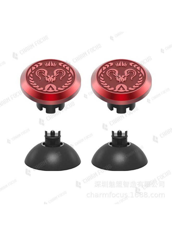 Generic - PS5/PS4/XBOX Handle Interchangeable Pattern Remote Rod Cap Dismounting Machine Mounting Accessories, Pattern Metal Rocker Cap-Product Color:Apex Hunter Pattern + Base - Image 1