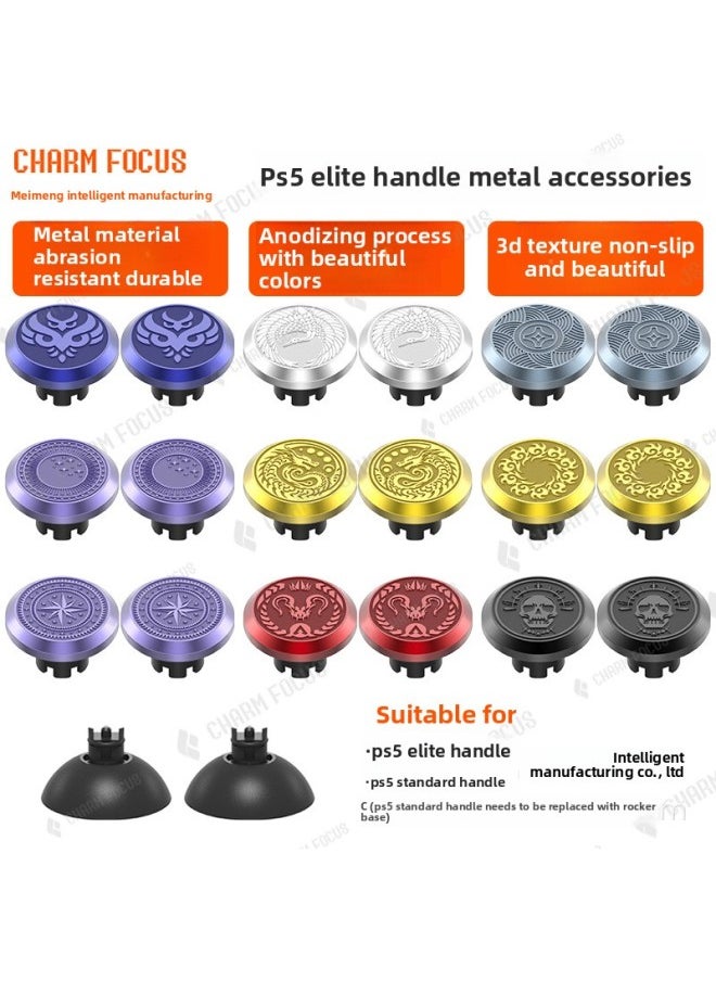 Generic - PS5/PS4/XBOX Handle Interchangeable Pattern Remote Rod Cap Dismounting Machine Mounting Accessories, Pattern Metal Rocker Cap-Product Color:Apex Hunter Pattern + Base - Image 1
