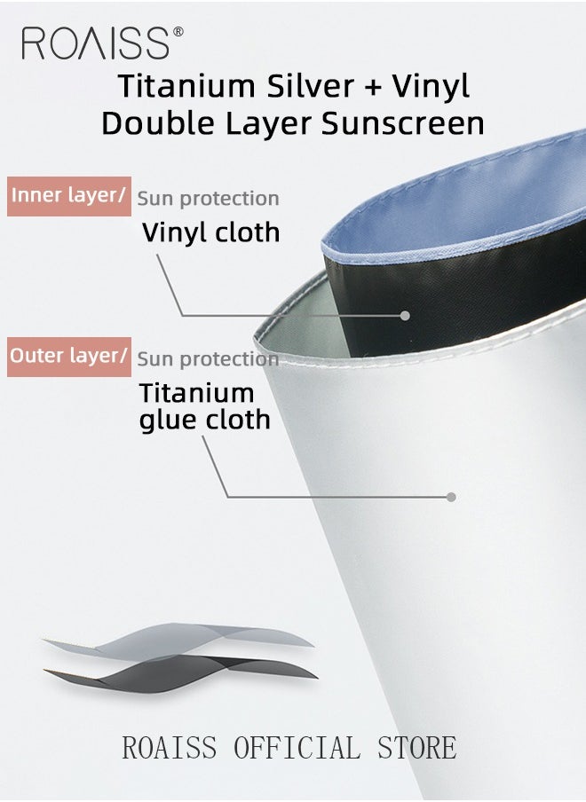 roaiss - 3 Fold Multi-functional Sun Umbrella with Super Sun and UV Protection Double-Layer Vinyl Sunshade 8 Rib Design for Rain and Shine Upf50+ Suitable for Commuting and Traveling Outdoors - Image 1
