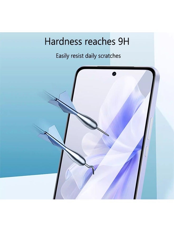 X-level قطعتان من واقي الشاشة الزجاجي المقوى لهاتف Vivo V30 Lite بتغطية كاملة، شعور مريح باللمس، سهل التنظيف والتركيب، غطاء شاشة هاتف عالي الدقة مضاد للخدش ومضاد للسقوط ومضاد لبصمات الأصابع - Image 3