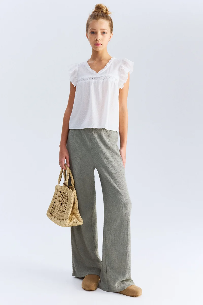 اتش اند ام بنطلون منقوش من الجيرسيه