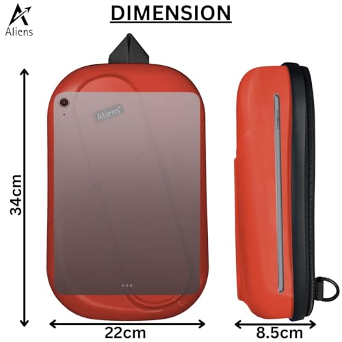 Aliens ABS Hard Shell Sling Bag | 180° Open Crossbody & One Side Shoulder Bag for Mens & Women, Office, Travel & Everyday Mini Backpack for iPad, Tablet, Smartphone,Charger,Headphone,HDD,Camera–Red - Image 5