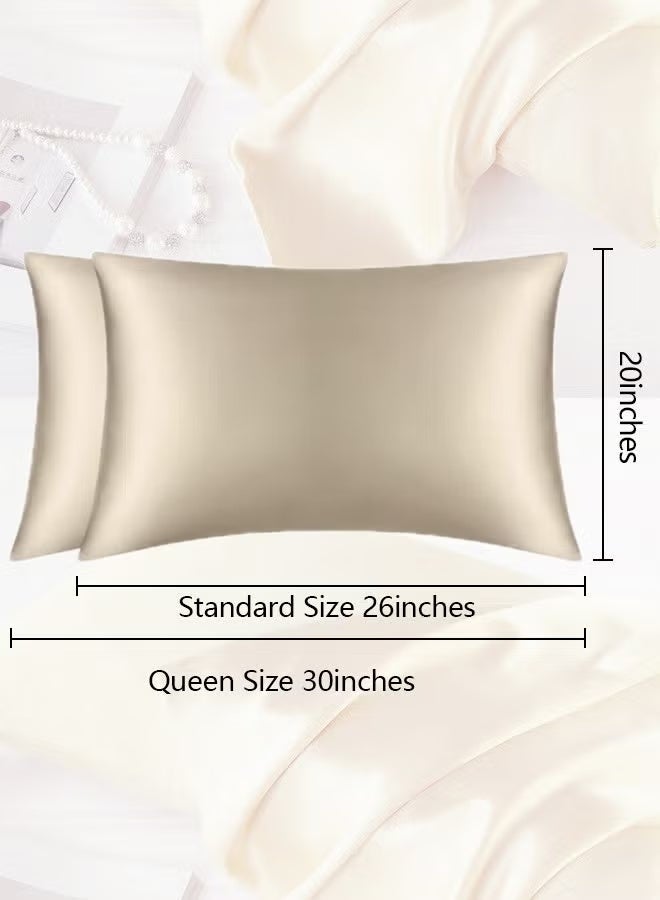 غطاءان للوسائد من الساتان للعناية بالشعر والبشرة، أغطية وسائد ناعمة كالحرير للنوم، أغطية وسائد بإغلاق ظرفي للعناية بالجمال والراحة - Image 2