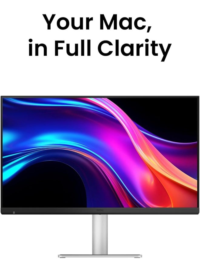 BenQ MA270S 27” 5K Nano Gloss Monitor for Mac Creators,Dual Thunderbolt 4 96W/15W, P3 Color, Daisy Chain,KVM,Brightness Control (27, Inches, 5K | Nano Gloss | 90W USB-C | Mac Color) silver - Image 2