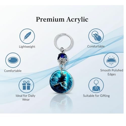 AFH Lord Krishna playing with Basuri Evil Eye keychain for Men and Women - Image 4